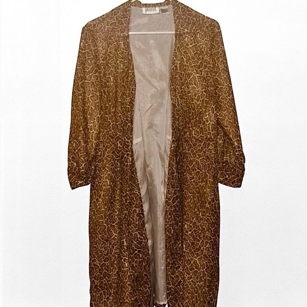 Vintage Animal Print Cardigan Size Small Oversized Boho Duster Jacket